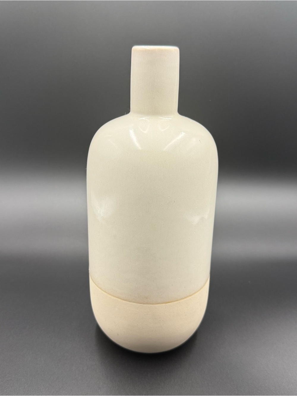 Magnolia Home Ivory Ceramic Gourd Vase with Subtle Gloss